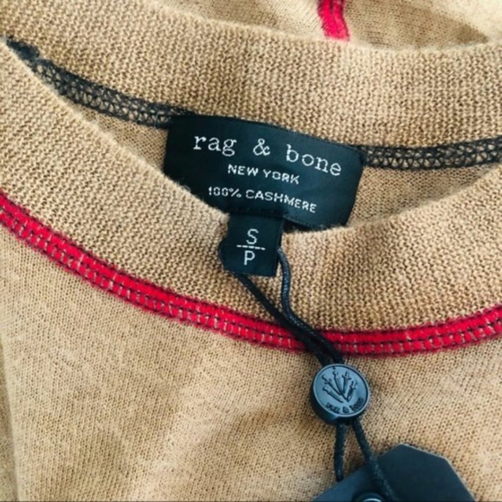 Rag & Bone Marina 100% Cashmere Sweater, Brown/Red, Size Small,  NWT - Picture 7 of 12